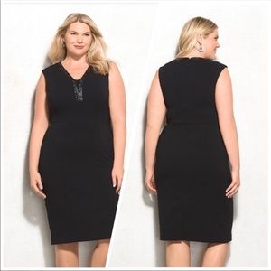 Ashley Graham Black Lace up Dress
